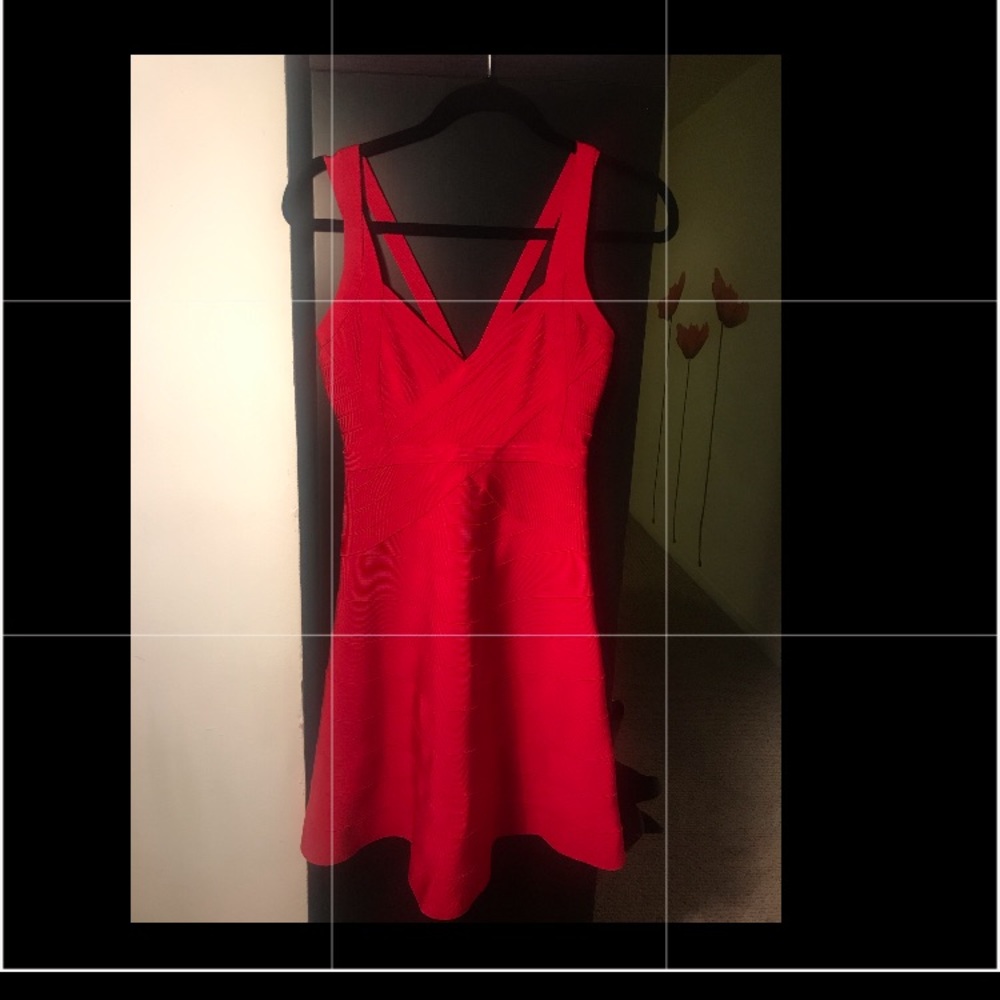 Herve Leger red dress  barely used size M